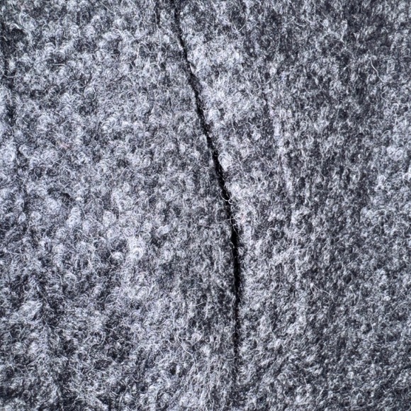 Anne Klein Tweed Wool Blend Mock Neck Coat Jacket Size L Grey Speckled - Picture 7 of 10